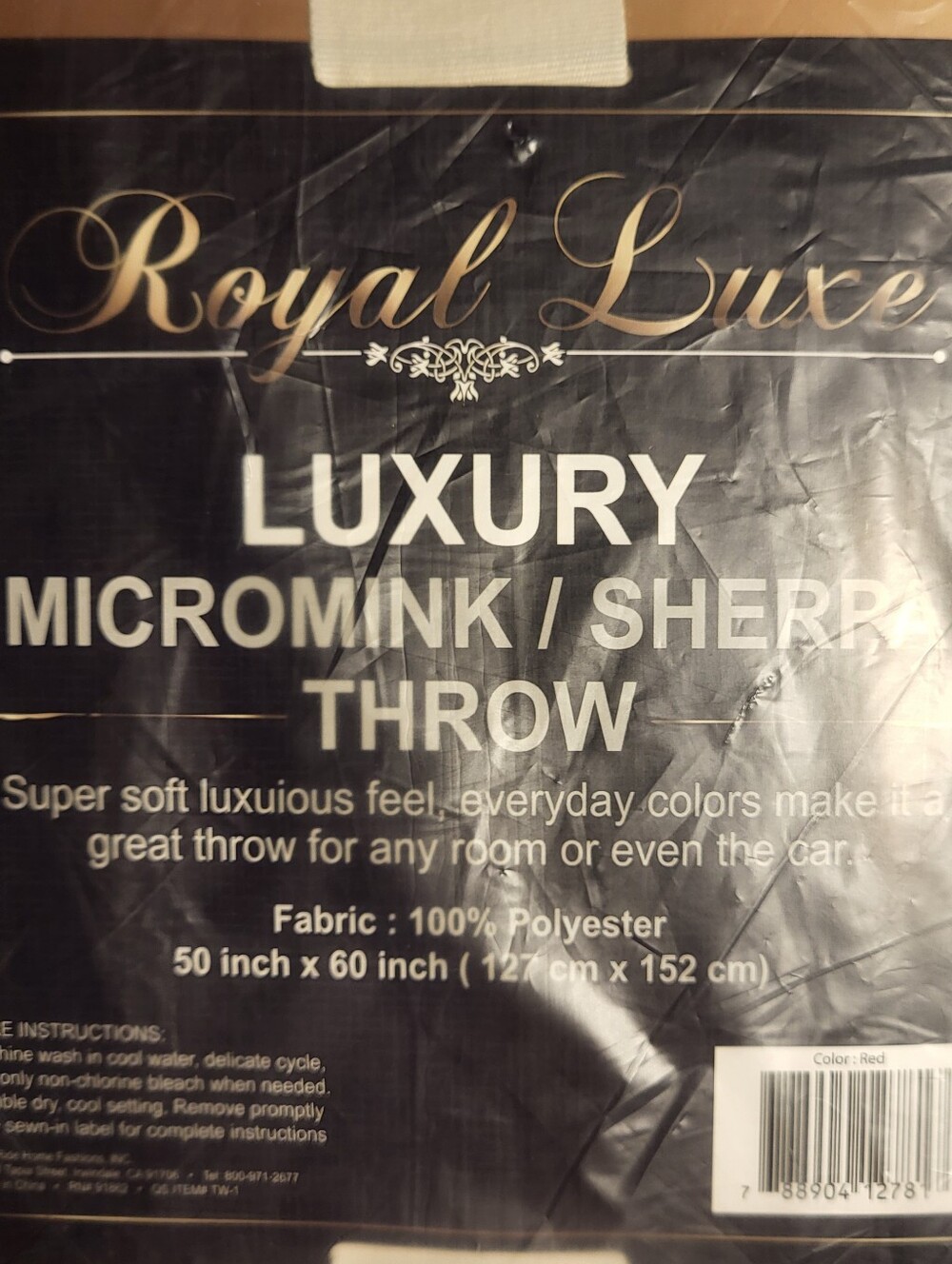 NEW Royal Luxe Luxury Micromink/Sherpa Throw